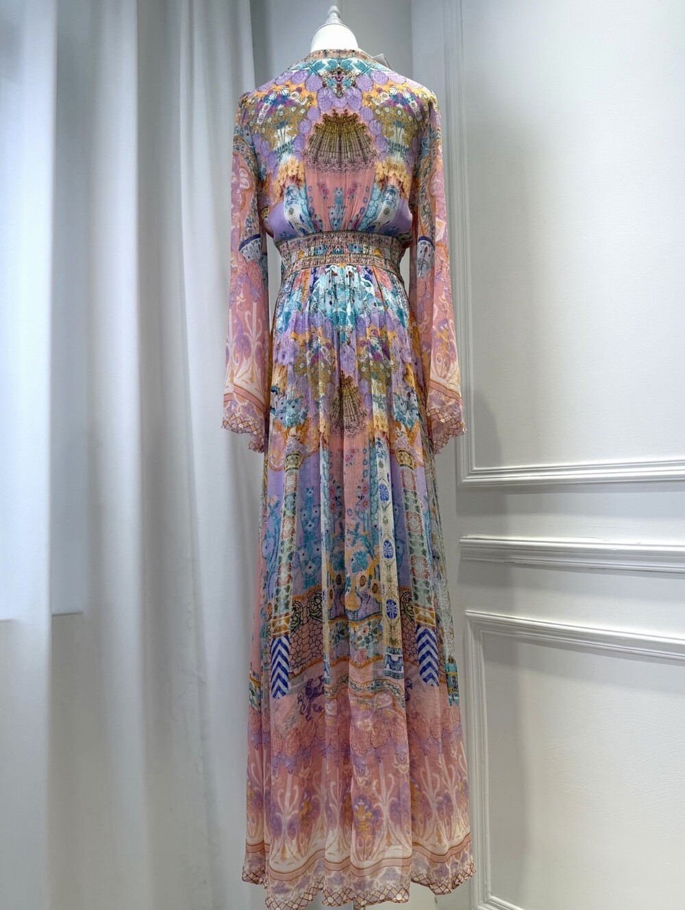 Camilla Flared Sleeve Dress In Howdy Gaudi - Picture 9 of 16